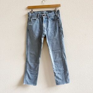 Vintage Levi’s Orange Tab 501 Straight Leg Jeans in Light Denim Raw Hem Size 29